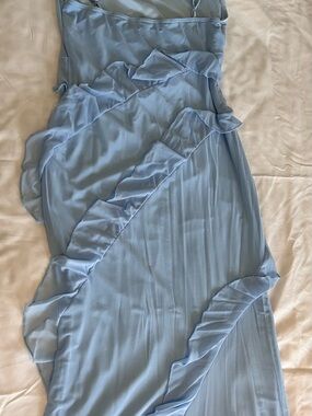 SHEIN Light Blue Satin Dress